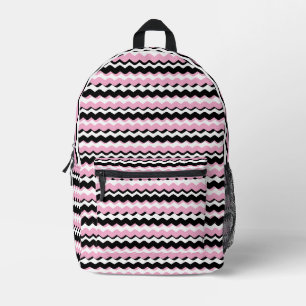 Pink, Black & White Zigzag Backpack – Trend Mode