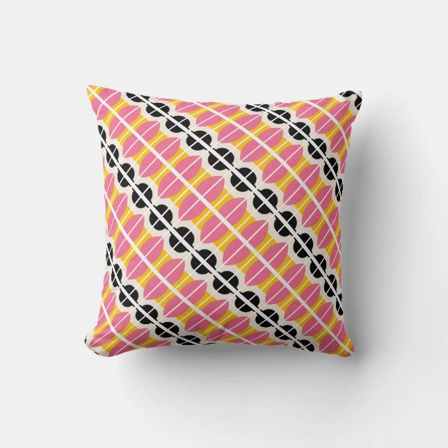 Pink Black Yellow  Cushion (Front)