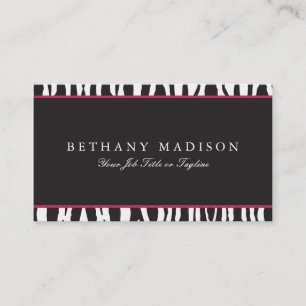 Pink & Black Zebra Business Cards