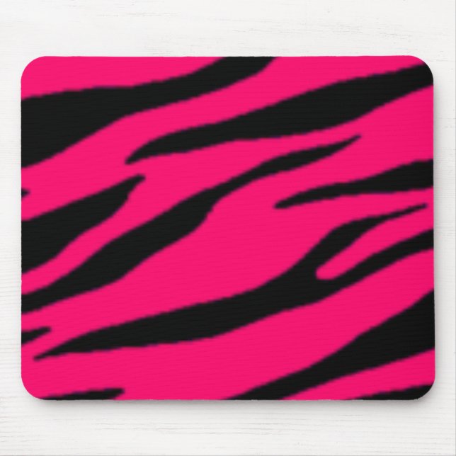 Pink & Black Zebra Mousepad (Front)