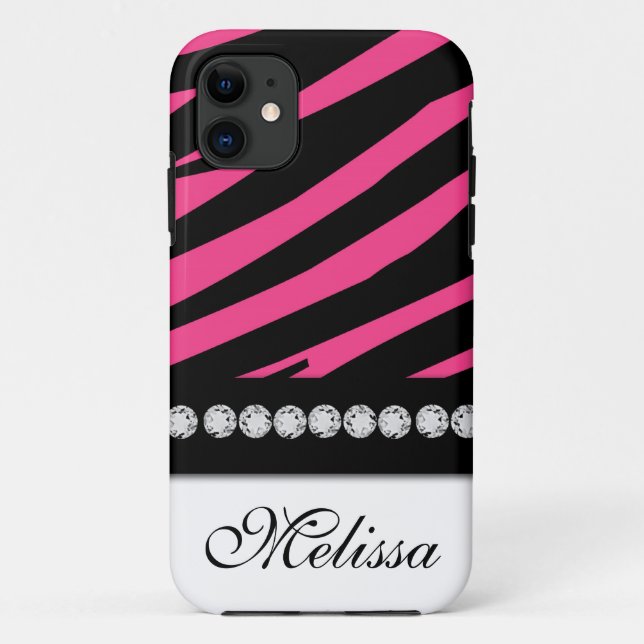 Pink Black Zebra Print iPhone 5 Case-Mate Case (Back)