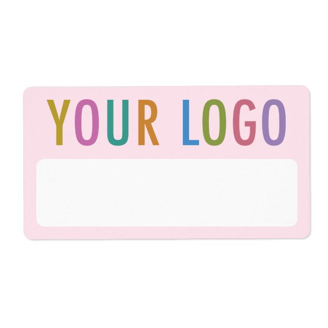 Pink Blank Name Stickers with Logo Badge Labels (Front)