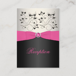 Pink, Blck, and Silver Reception Enclosure Card