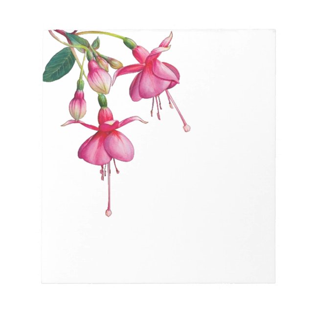 Pink Bleeding Heart flowers leaves Notepad (Front)