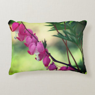 Pink Bleeding Hearts Flower Decorative Cushion