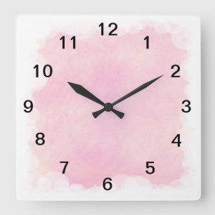 Pink Blends White Bubbles and Clouds Wall Clock