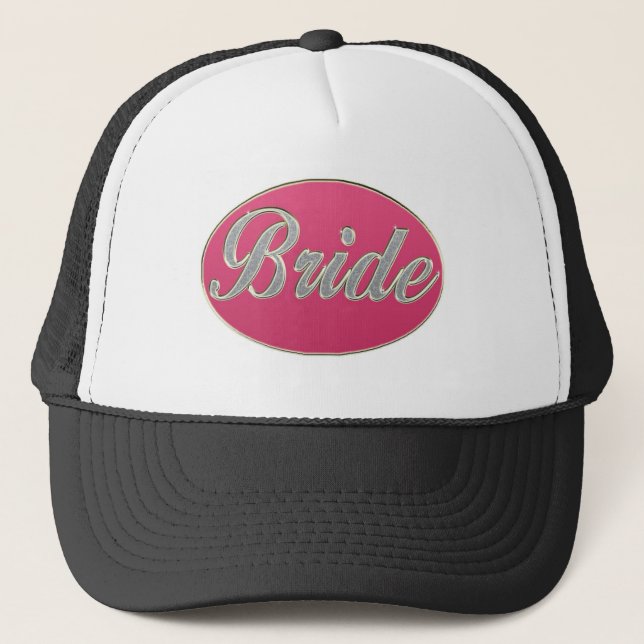 Pink Bling Bride Trucker Hat (Front)