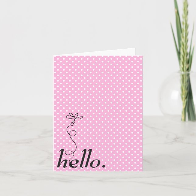 Pink Bling Daisy Hello Card (Front)