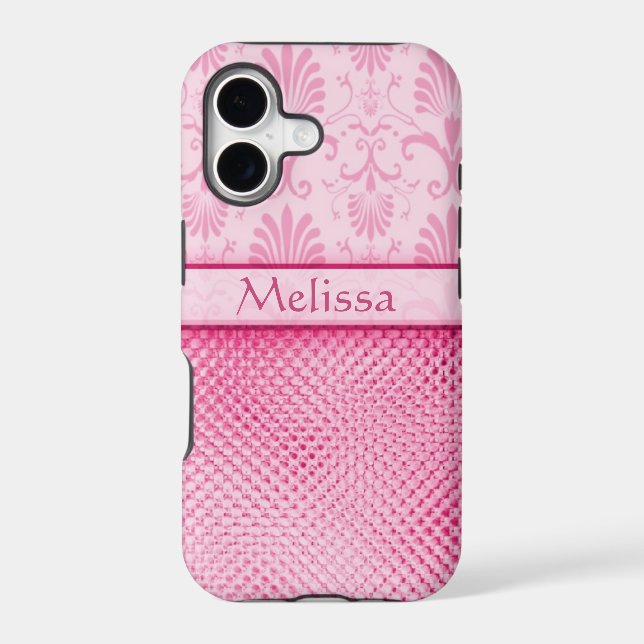Pink Bling Effect Pattern  Personalised (Back)