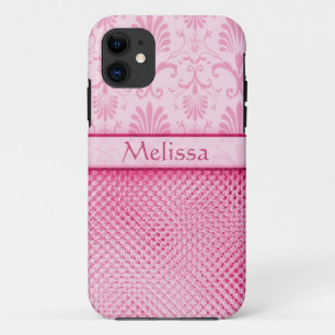 Pink Bling Effect Pattern  Personalised iPhone 11 Case