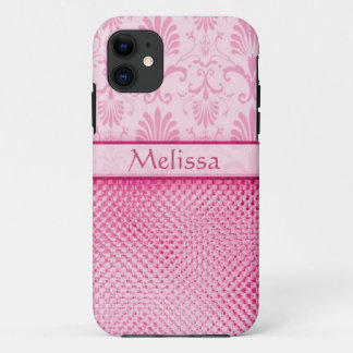 Pink Bling Effect Pattern Personalised iPhone 11 Case