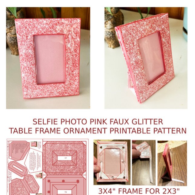 Pink Bling Selfie Frame Pattern for 2x3 Photo  (Creator Uploaded)