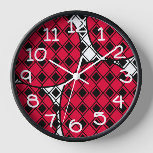 Pink Blob Harlequin Clock