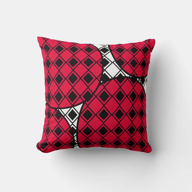 Pink Blob Harlequin  Cushion (Front)