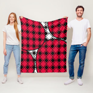 Pink Blob Harlequin  Fleece Blanket