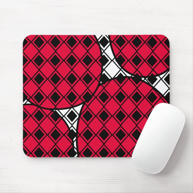 Pink Blob Harlequin  Mouse Pad (With Mouse)