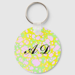 Pink Blobs Key Ring