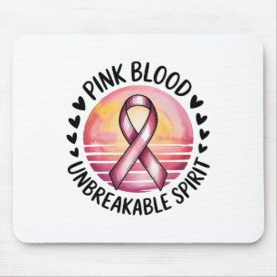 Pink Blood Unbreakable Spirit Pink Ribbon Breast C Mouse Pad