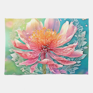 Pink Bloom Butterfly Dream Tea Towel