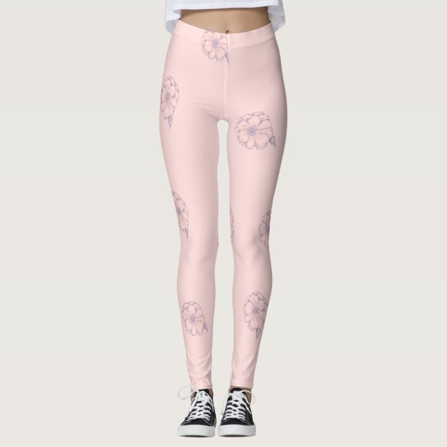 PINK BLOOM LEGGINGS (Front)