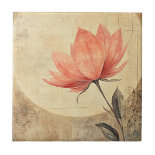 Pink Bloom & Moonlit Serenity Ceramic Tile