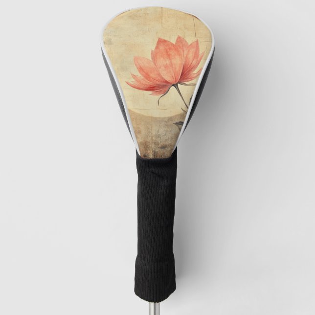 Pink Bloom & Moonlit Serenity Golf Head Cover (Front)