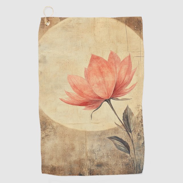 Pink Bloom & Moonlit Serenity Golf Towel (Front)