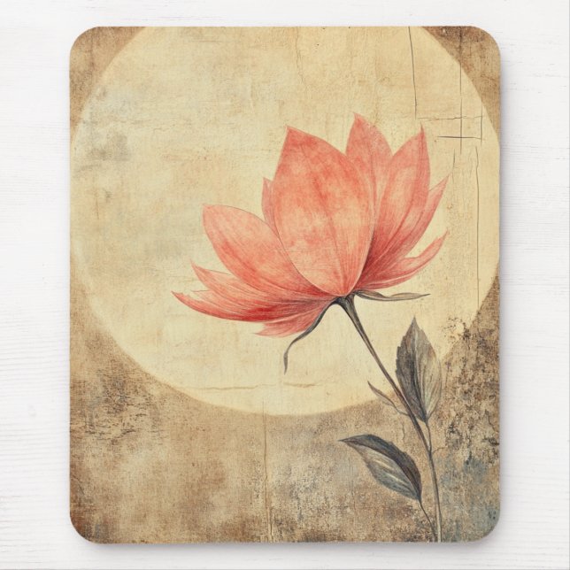 Pink Bloom & Moonlit Serenity Mouse Pad (Front)