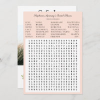 Pink Blooming Floral Bridal Shower Word Search