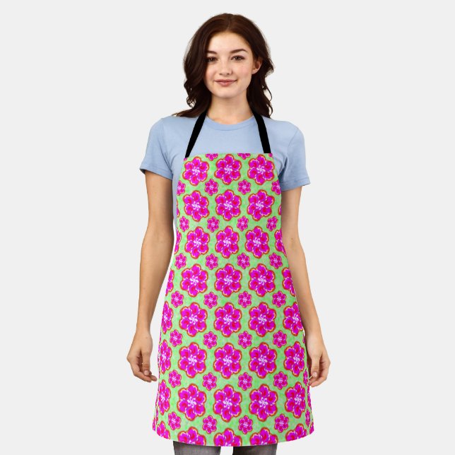 Pink Blooming Flower Apron (Worn)