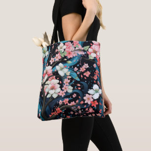Pink Blooming Flowers Spring Tote Bag