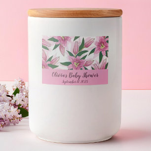 Pink Blooming Lily Food Label