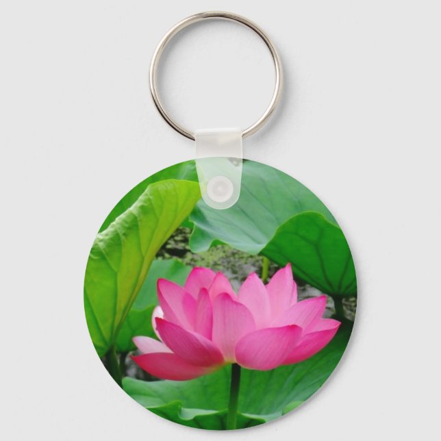Pink Blooming Lily in the Spring Key Ring (Front)