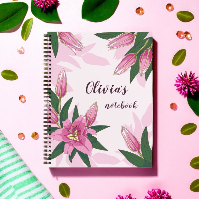 Pink Blooming Lily Notebook (Pink Blooming Lily Notebook)