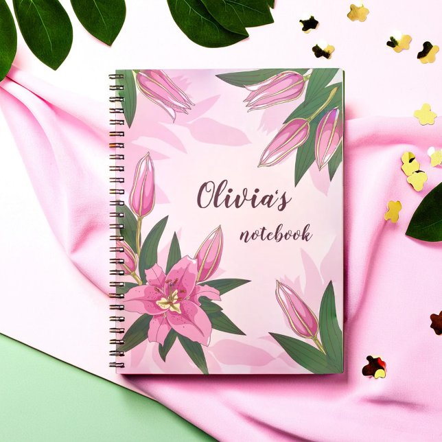 Pink Blooming Lily Notebook (Pink Blooming Lily Notebook)