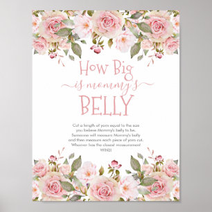 Pink Blooms Floral How Big is Mummy's Belly Game Poster