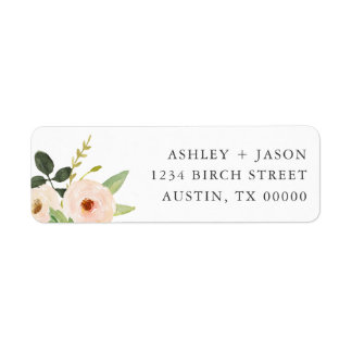 Pink Blooms Floral Return Address Lables Return Address Label