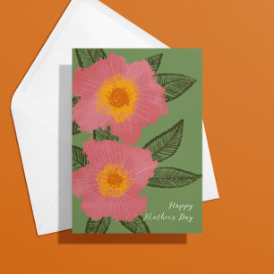 Pink Blooms Modern Mother's Day Card