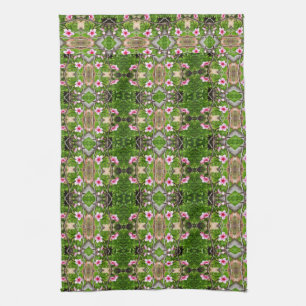 Pink Blossom Abstract Art, Tea Towel