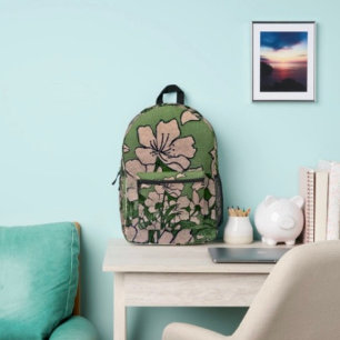 Pink Blossom Cascade Printed Backpack