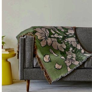 Pink Blossom Cascade Throw Blanket