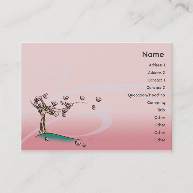 Pink Blossom - Chubby Business Card (Front)