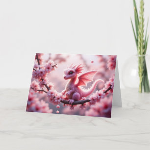 Pink Blossom Dragon Card