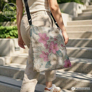 Pink Blossom Floral Tote Bag