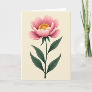 Pink Blossom Flower Art Card