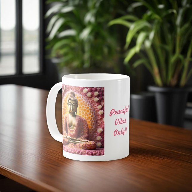 Pink Blossom Flower Buddha Meditating Coffee Mug (Creator Uploaded)