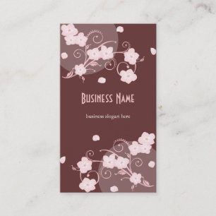 Pink Blossom Flowers Chocolate Business Card