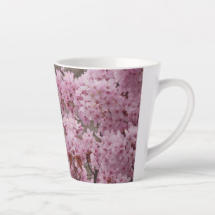 Pink Blossom Flowers Pattern Latte Mug