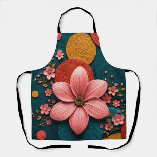 Pink Blossom Geometric Abstract Wall Art Apron