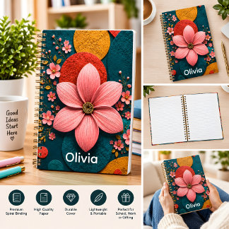 Pink Blossom Geometric Abstract Wall Art Planner